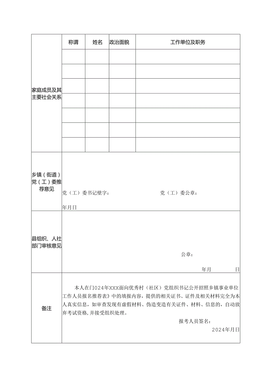 事业单位工作人员报名推荐表.docx_第2页