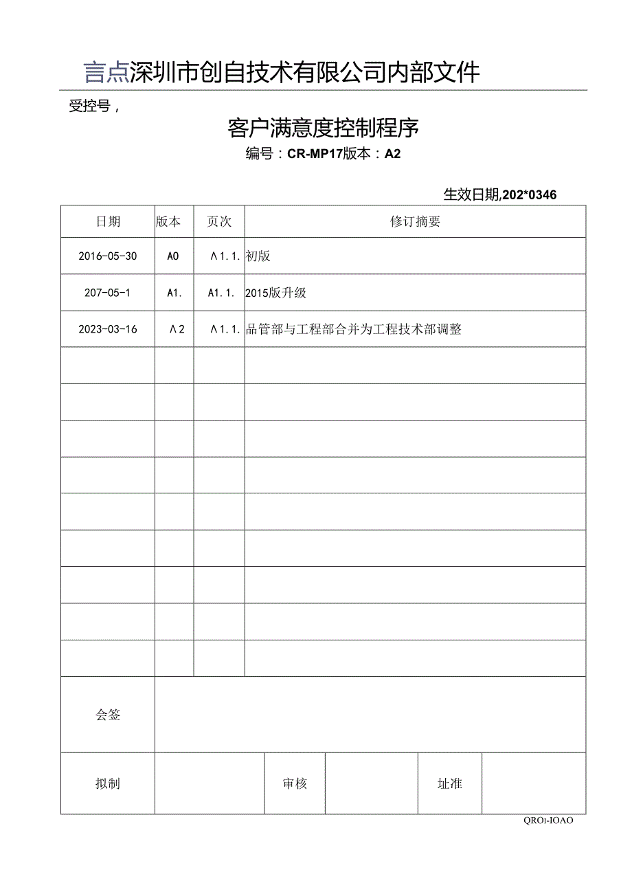 CR-MP17 客户满意度控制程序 A.2.docx_第1页