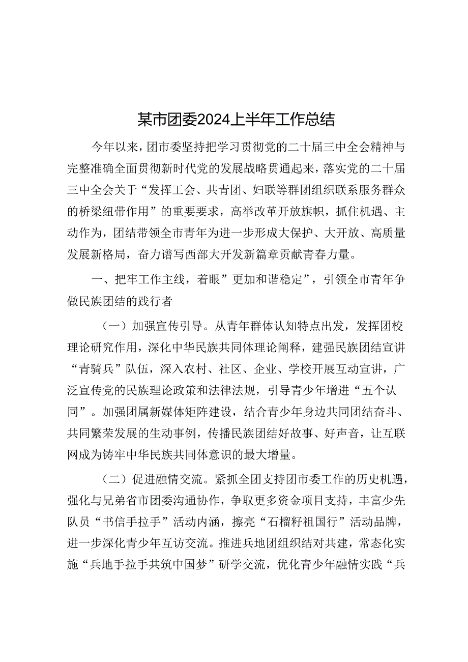 2024上半年工作总结（团市委）.docx_第1页