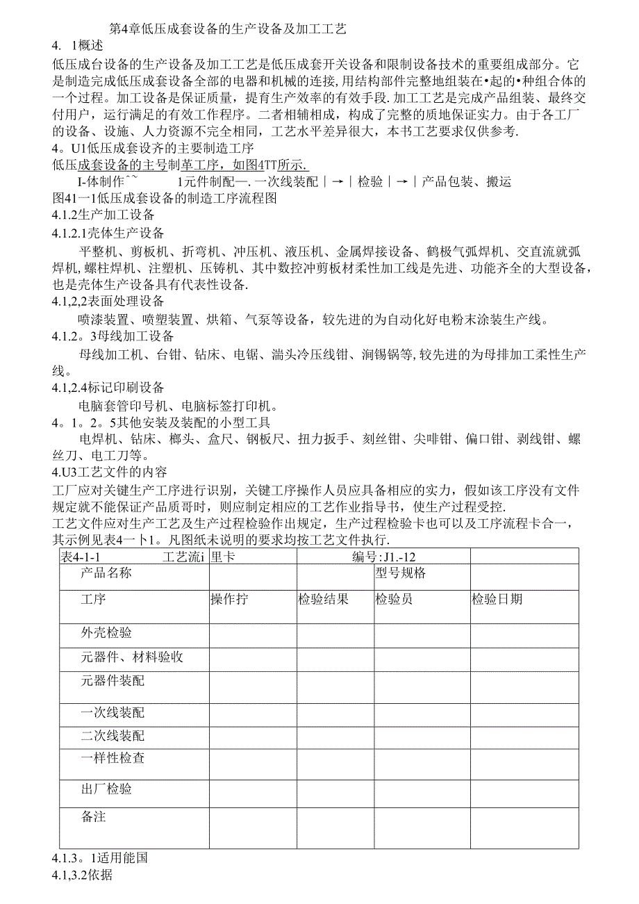 低压成套设备的生产设备及加工工艺.docx_第1页