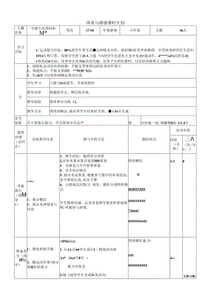 体育6年级 17跨越式跳高的拓展课 大单元课时教案.docx