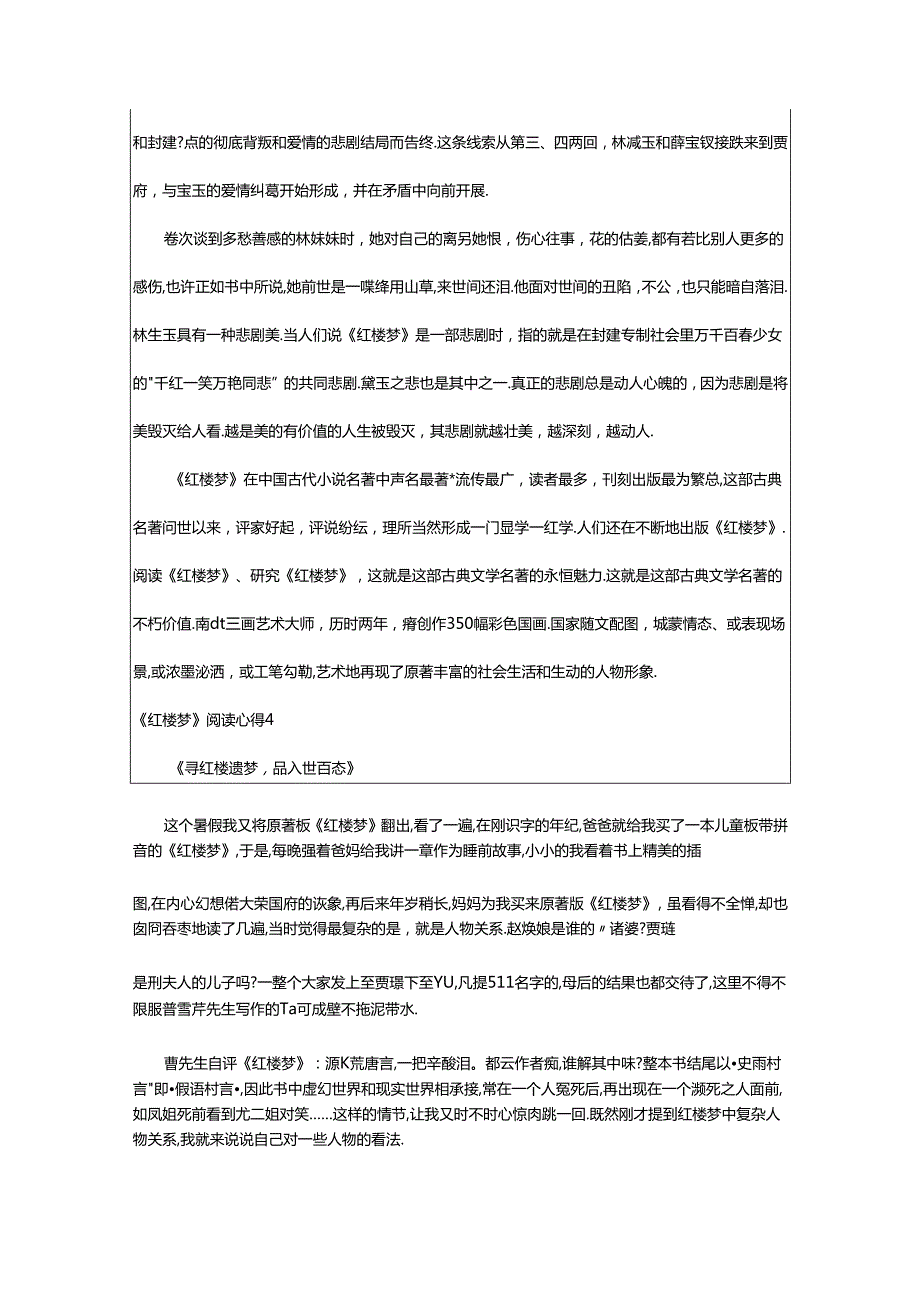 2024年《红楼梦》阅读心得(集锦篇).docx_第3页