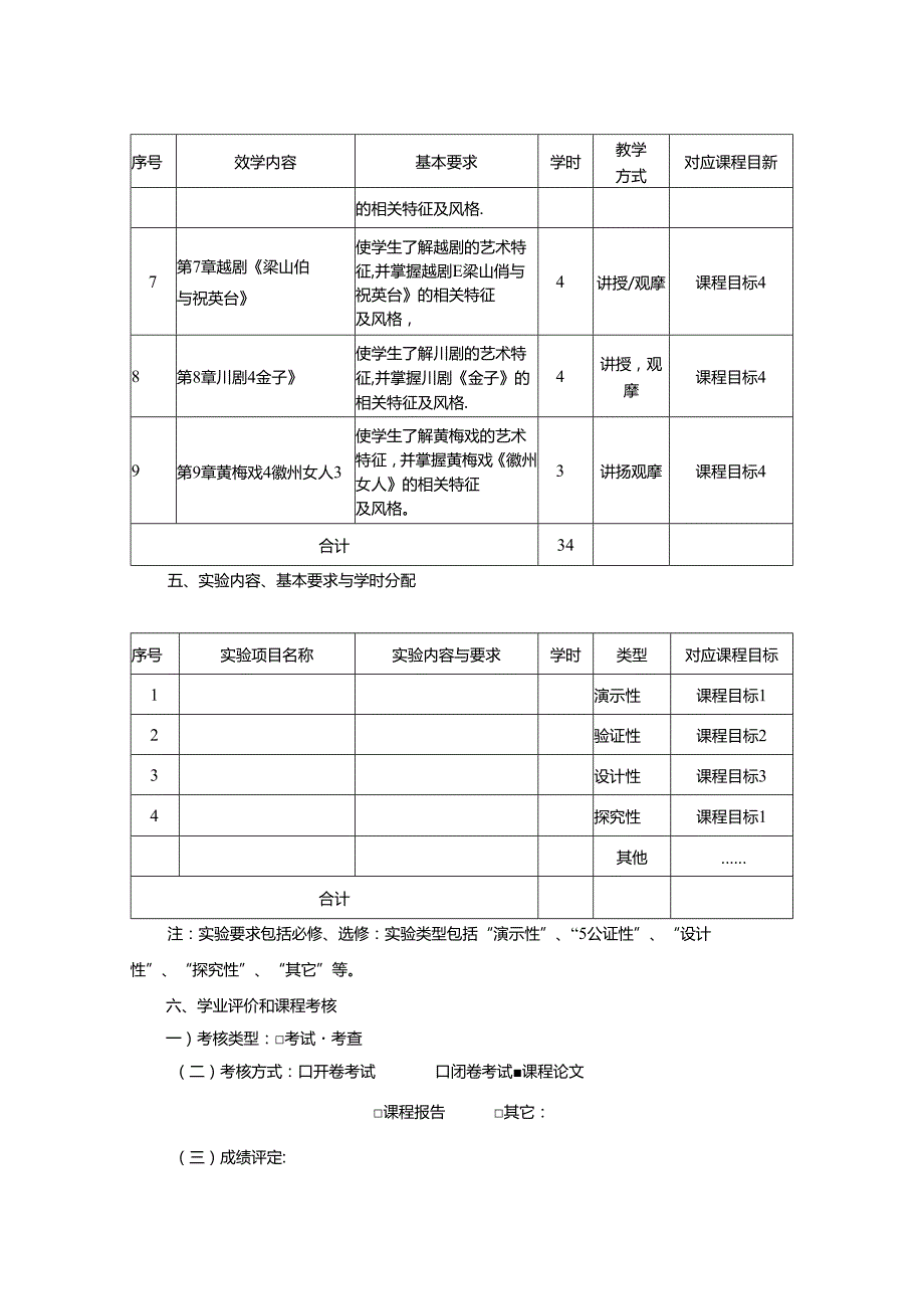 0823GRY011-《戏曲鉴赏》-2023版人才培养方案课程教学大纲.docx_第3页