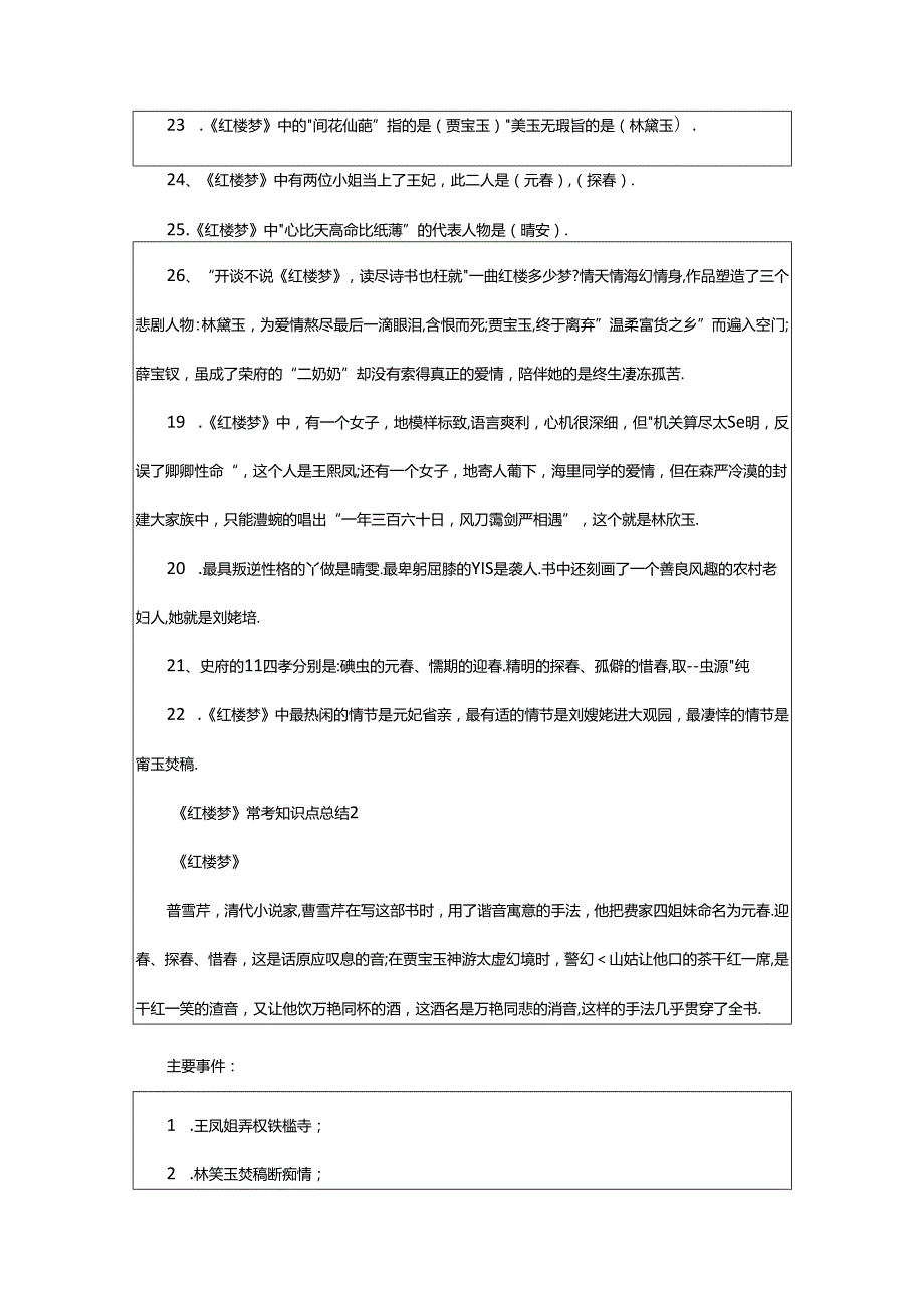 2024年《红楼梦》常考知识点总结.docx_第3页