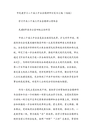 (13篇)市民建学习二十届三中全会精神研讨发言汇编.docx