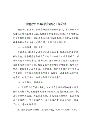 供销社2022年平安建设工作总结&先进代表在民政工作会议上的经验交流发言材料汇编（7篇）.docx