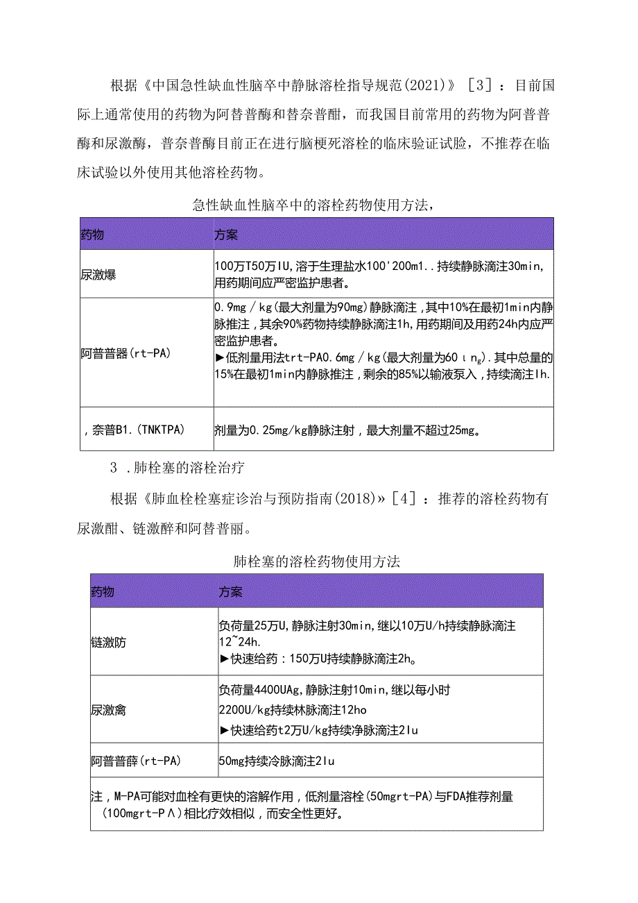 临床尿激酶阿替普酶瑞替普酶栓药分类动力学特点用法用量特点及临床应用.docx_第3页