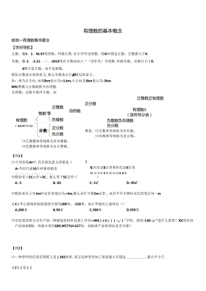 人教版七年级上册有理数的基本概念（无答案）.docx