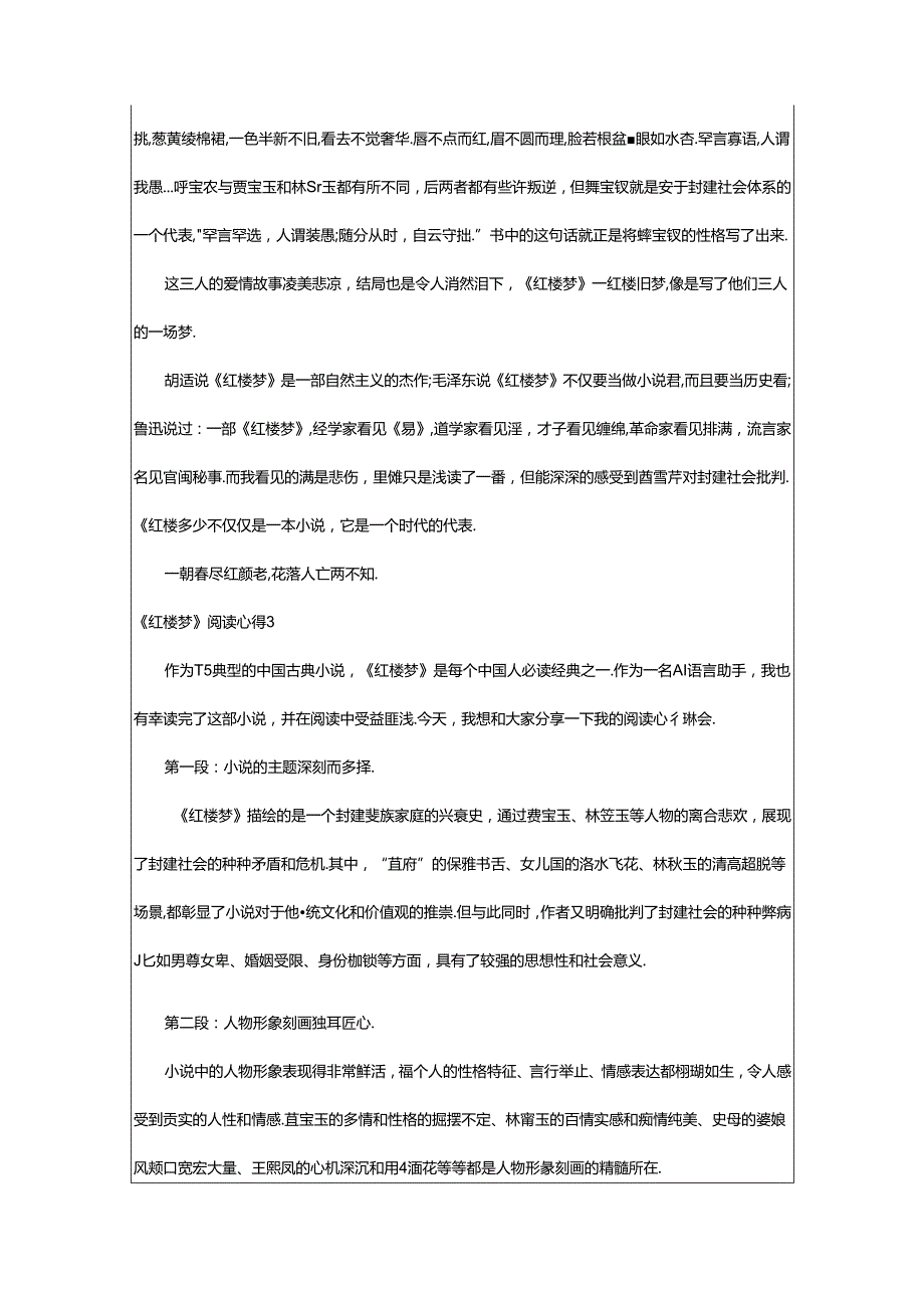 2024年《红楼梦》阅读心得(优选篇).docx_第3页