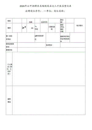 2024年公开招聘实名编制高层次人才报名登记表.docx