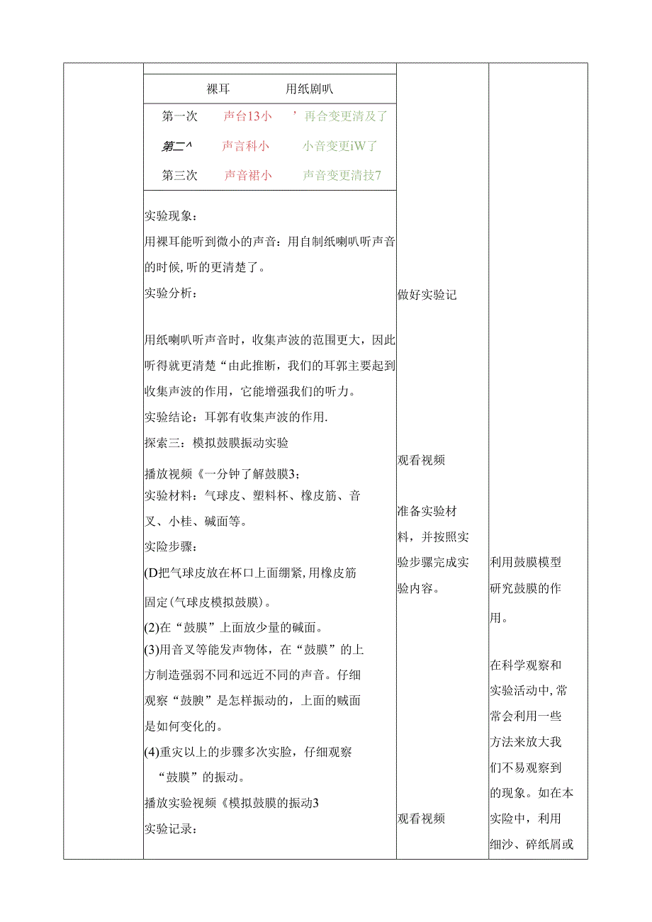 1.4 我们是怎样听到声音的 教案 教科版科学四年级上册.docx_第3页