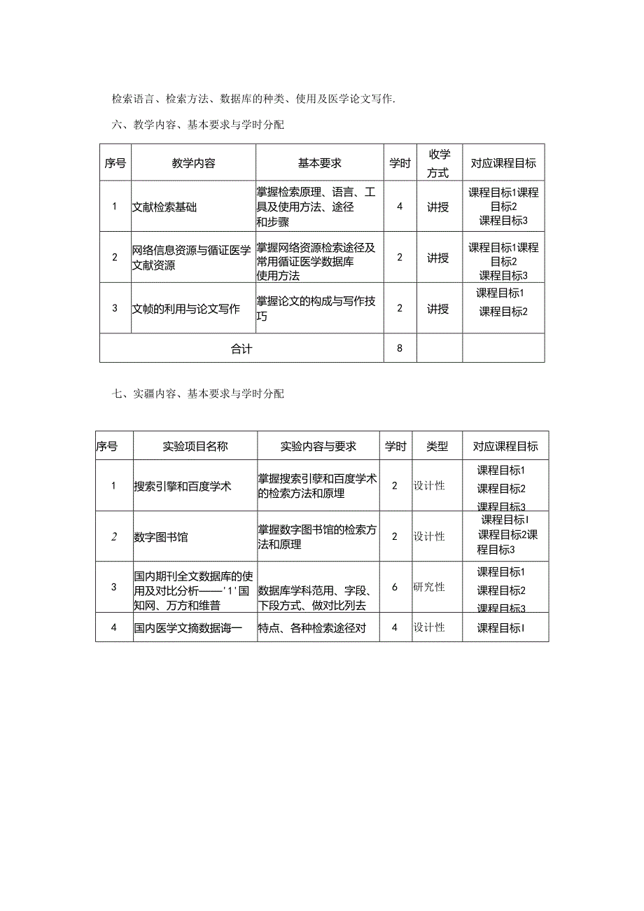 2223S01201-医学文献检索-2023版人才培养方案教学大纲 改.docx_第3页