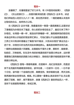 五升六暑假作文西游记读后感.docx