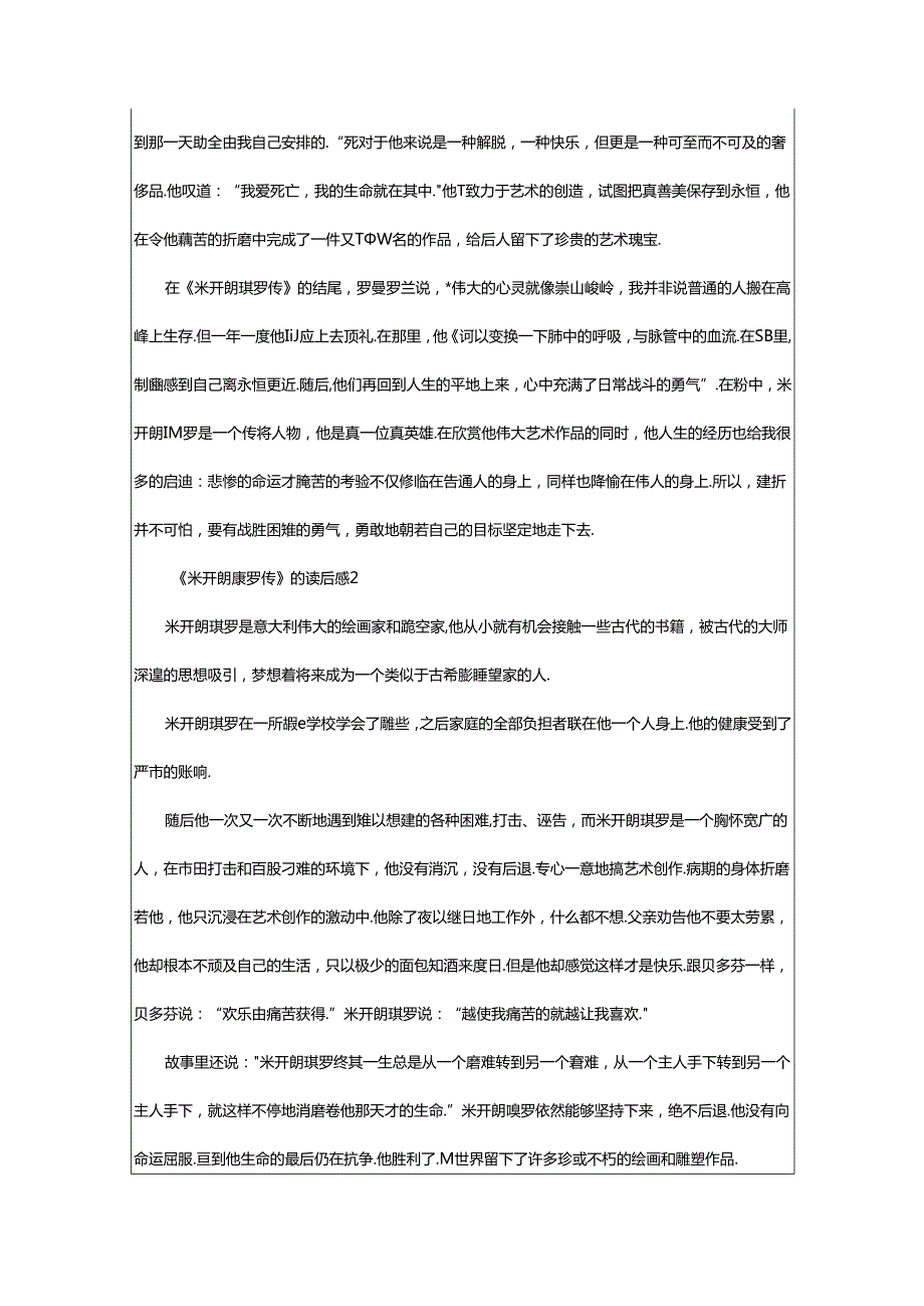 2024年《米开朗琪罗传》的读后感（精选篇）.docx_第2页