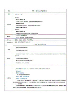 《大学生劳动教育》教案 第一章 弘扬劳动精神.docx