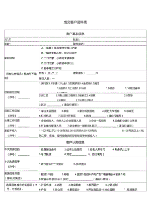 【营销管理】成交客户档案表.docx