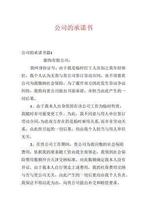 公司的承诺书.docx