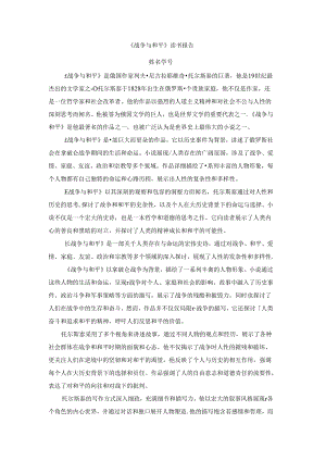 《战争与和平》读书报告.docx