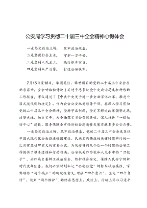 公安局学习贯彻二十届三中全会精神心得体会8篇.docx