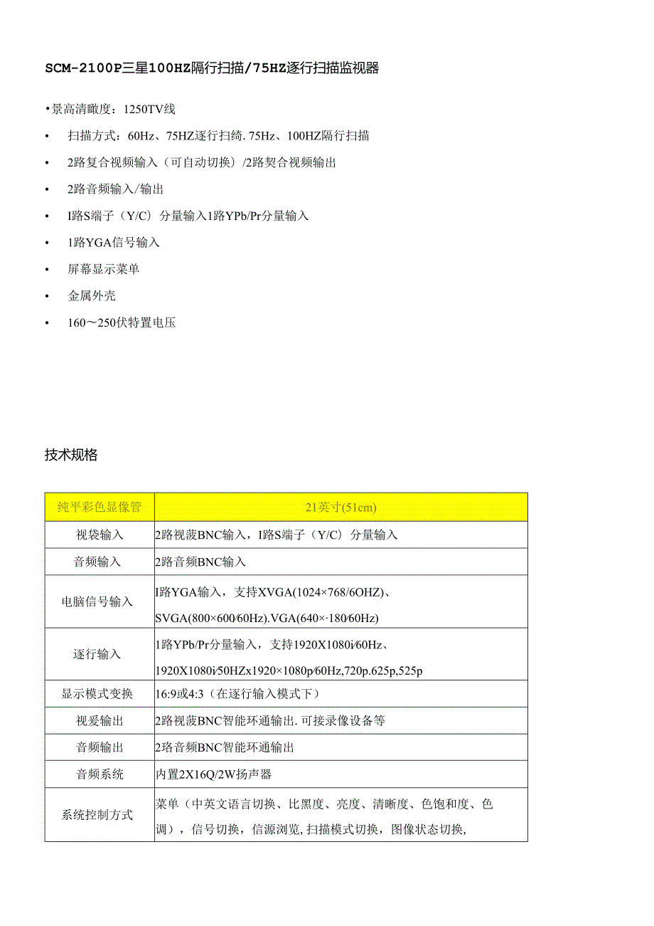 SCM-2100P三星100Hz隔行扫描75Hz逐行扫描监视.docx_第1页