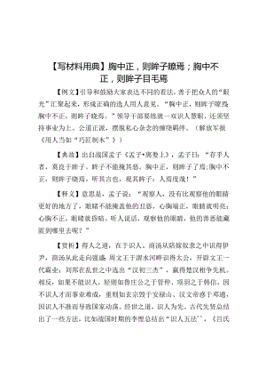 【写材料用典】胸中正则眸子瞭焉；胸中不正则眸子眊焉.docx