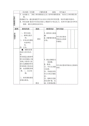 一年级体育与健康了解体育课教案.docx