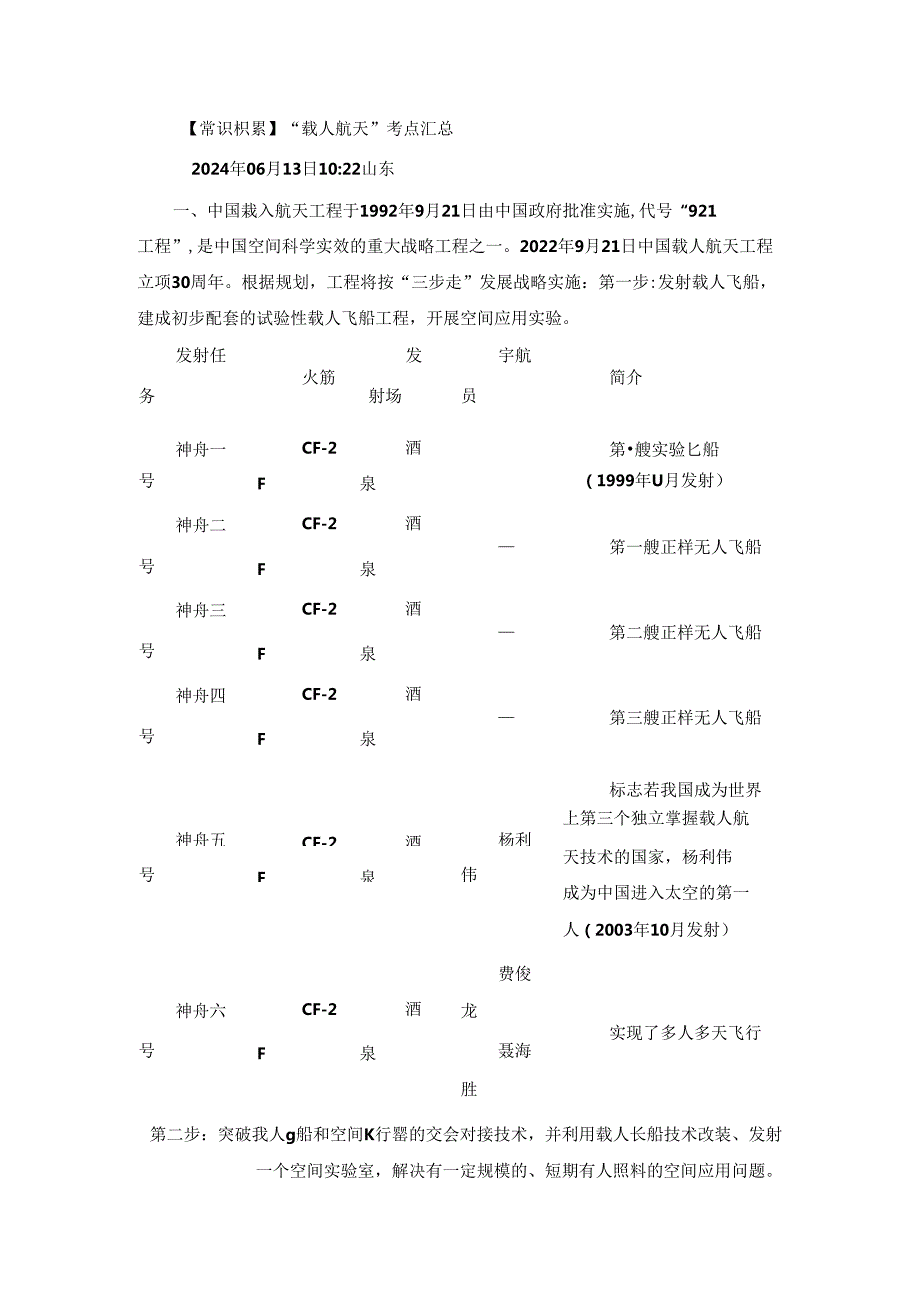 【常识积累】“载人航天”考点汇总.docx_第1页