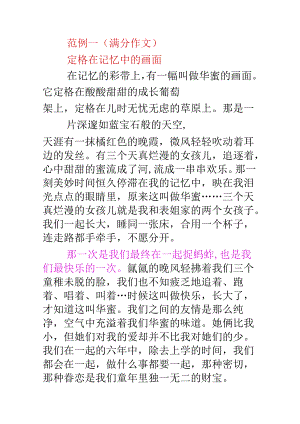 优秀作文定格在记忆中的画面.docx