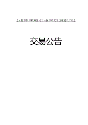 从化吕田镇狮象村下片区政配套设施建设工程.docx