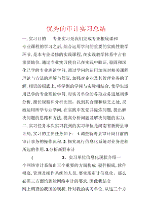 优秀的审计实习总结.docx