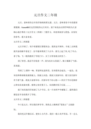 元旦作文二年级.docx