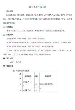 公司年度评优方案全面.docx