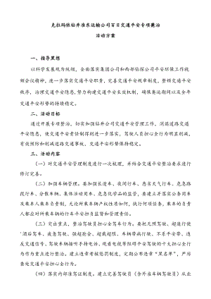 克拉玛依钻井准东运输公司百日交通安全专项整治活动方案.docx