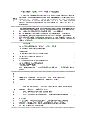 《3. 植物长在哪里》教学设计-2024-2025学年科学一年级上册教科版.docx