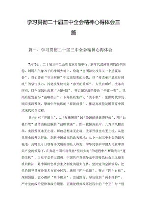 三篇学习贯彻二十届三中全会精神心得体会.docx