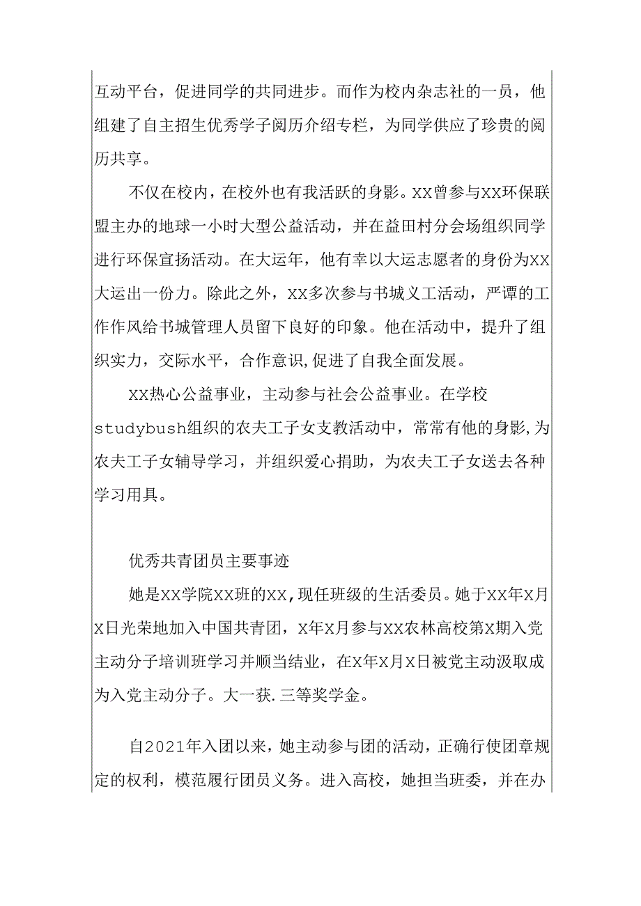 优秀共青团员主要事迹精选.docx_第2页