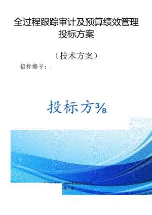 全过程跟踪审计及预算绩效管理 投标方案（技术方案）.docx