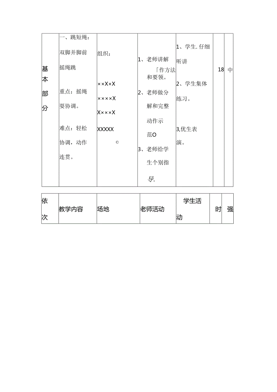 小学五年级体育跳绳教案.docx_第3页