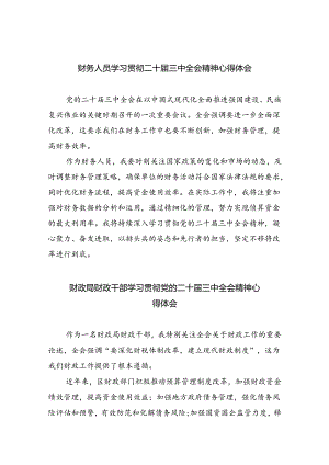 （8篇）财务人员学习贯彻二十届三中全会精神心得体会（精选）.docx