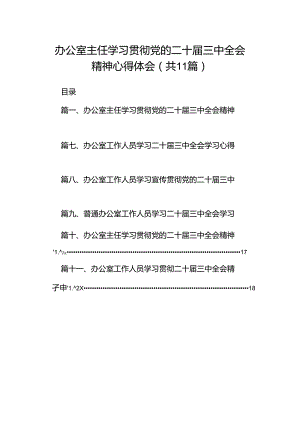 （11篇）办公室主任学习贯彻党的二十届三中全会精神心得体会（精选）.docx