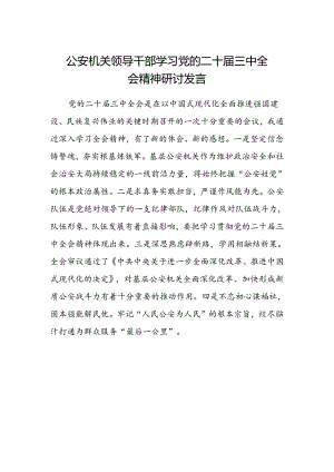 公安机关领导干部学习党的二十届三中全会精神研讨发言范文.docx