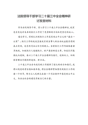 法院领导干部学习二十届三中全会精神研讨发言材料.docx