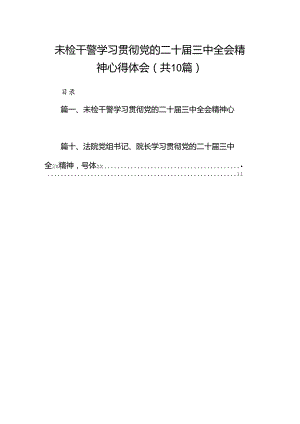 （10篇）未检干警学习贯彻党的二十届三中全会精神心得体会（精编版）.docx