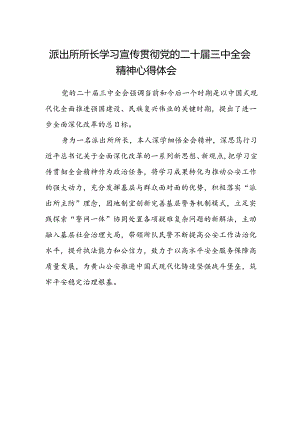 派出所所长学习宣传贯彻党的二十届三中全会精神心得体会.docx