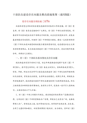 干部队伍建设存在问题及整改措施集聚（通用5篇）.docx