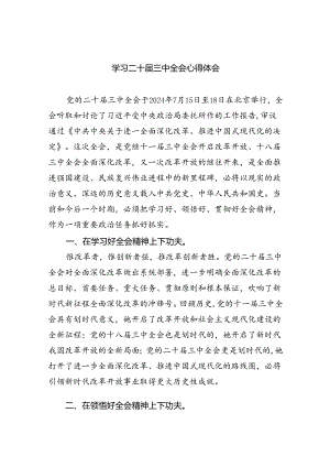 （8篇）学习二十届三中全会心得体会汇编.docx