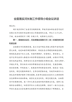 河长制领导小组讲话.docx