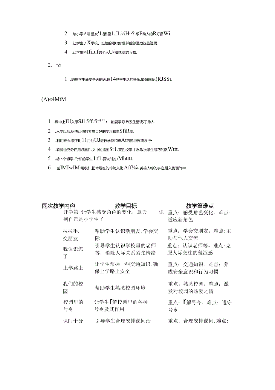 2024年秋学期人教版小学道德与法治一年级上册教学计划及教学进度表.docx_第2页