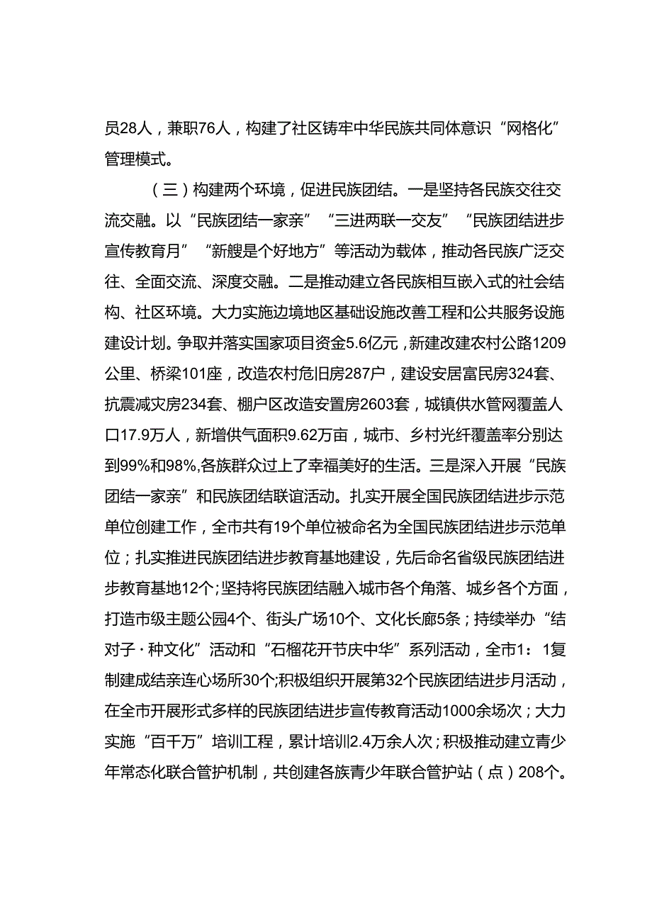 某某市统战部2024年民族团结工作总结.docx_第2页