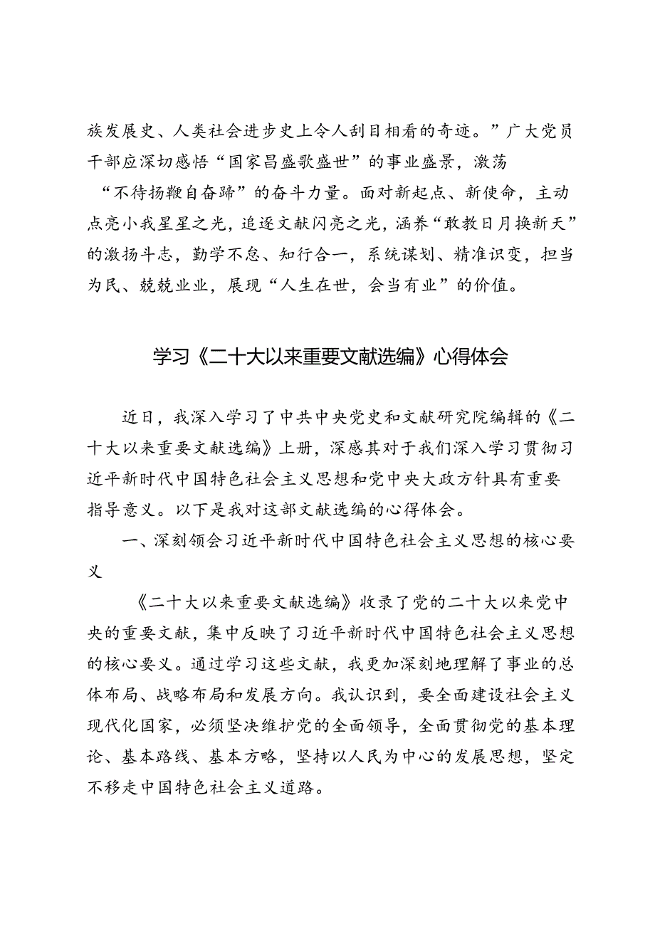 党员干部学习《二十大以来重要文献选编》研讨发言心得体会.docx_第3页